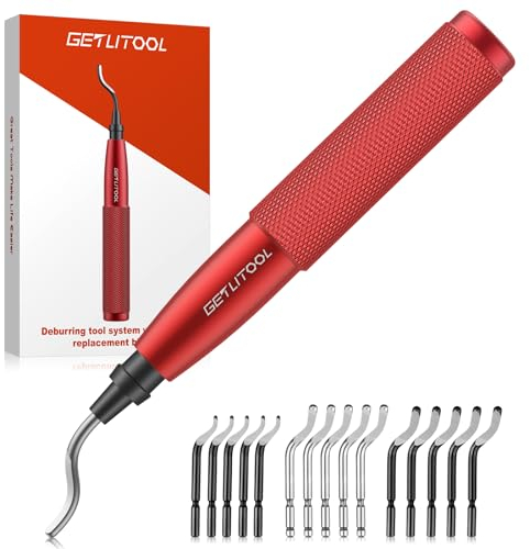 GETLITOOL Sbavatore con 16 Lame Sostituibili BS1010 BS1018 BK3010 Set Utensile di Sbavatura con Lama Rotazione a 360° per Stampante 3D Plastica Metallo Rame