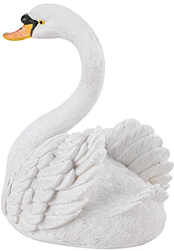 SEAFRONT Schwan-Figur, Dekoration, Lebensechte Weiße Kunstharz-Simulation, Schwebende Verzierung für Garten, Teich, Innenhof, Landschaft, Hofdekoration