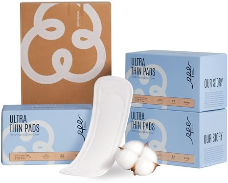 100 % organische lange Slipeinlagen für Damen, lang, ultradünner Baumwollbezug, lange Slipeinlagen, leichte Saugfähigkeit, geruchlos, Barely There Slipeinlagen, einzeln verpackt (Long Liner, Größe 2,