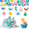 GoldRock Essbare Tortendeko Meerestiere,56 Stk Unterwasserwelt Cake Topper Meerestiere Deko Torte,Schildkröte,Fische,Seepferdchen Deko Kuchen,Esspapier Tortendeko Meer, Ozean Themen Muffin Deko Essbar