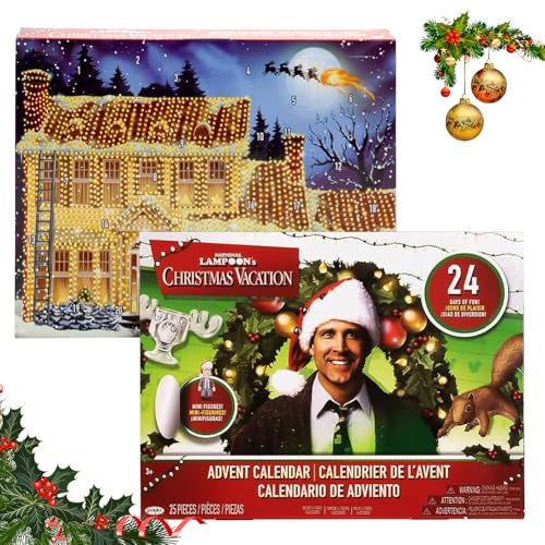 RANJIMA Adventskalender 2024, National Lampoon's Christmas Vacation, 24 Tägiger Weihnachts Adventskalender, 2D Acryl Figuren Anhänger Advent Calendar Spielzeug, Weihnachts Countdown Kalender 2024