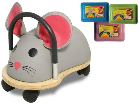 Original Wheely Bug Rutschauto Maus klein Der Rutscher schlechthin Ab 18 Monaten geeignet Exklusivpaket mit einem Paket Straßenmalkreide Farblich Sortiert