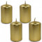 MIJOMA Mini-Stumpenkerzen Set – Kleine Stumpenkerzen für festliche Dekoration – Wachskerze - Sauber brennende Blockkerzen für Adventskranz & Zuhause (4, Gold Metallic, Ø4 x 6 cm)