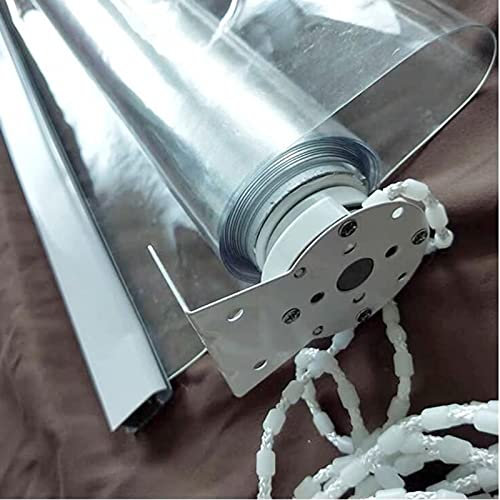 LANRUEU Roller Shade Blind Outdoor Pergola Roller Shade Blind, Vinyl Waterproof Curtain with Hook, 110/130/150cm Wide,100% Transparent Waterproof PVC Window Shades Roller Blind,for Outdoor Pergola Ro