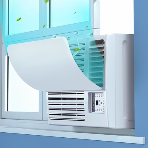 Small Outlet Deflector for Window Unit air Conditioner Easy To Install, Under Furniture Outlet Deflector 53 * 27 Cm White