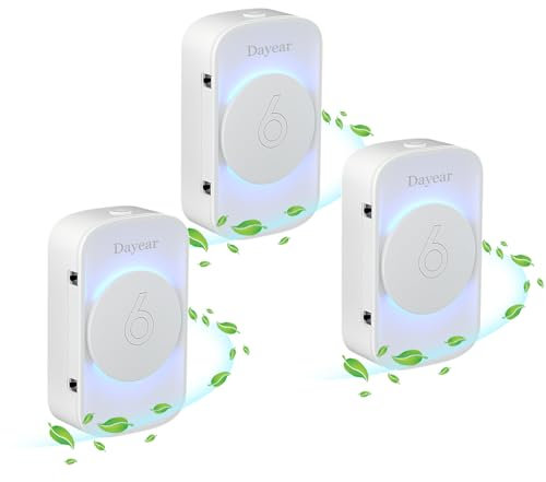 Air Purifier for Bedroom, Dayear Plug In Mini Air Purifier Negative Ion, 3 Led Light Modes, Suitable for Home/Kitchen/Pet Room/Toilets/Living Room/3Pcs