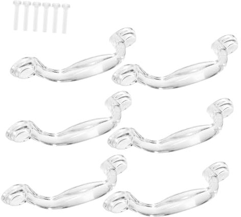 Angoily 6pcs Round Door Handles Cupboard Grip Plastic Cabinet Pulls Modern Drawer Knobs