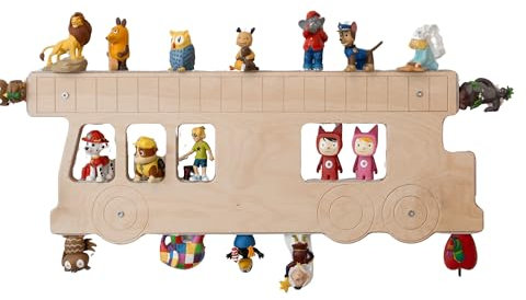 JP Journey Regal für Tonies Feuerwehr aus Holz - Wandregal Aufbewahrung für Magnetische Figuren, Made in Germany, 60 x 23 cm