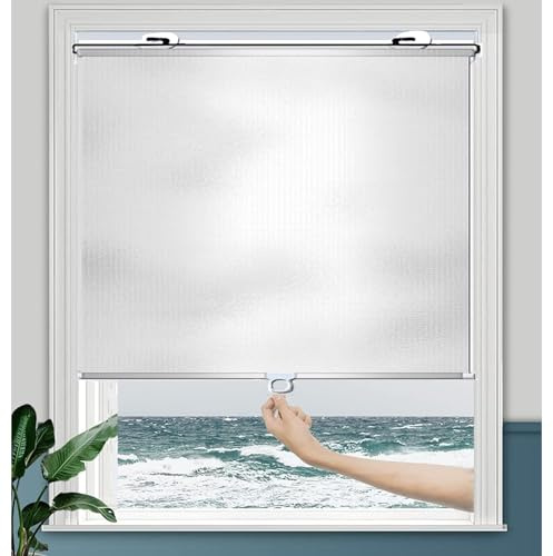 Sonnenschutz Verdunkelungsrollo mit Saugnäpfen,Sichtschutz Temporäre Jalousien Ohne Bohren,Einziehbarer Sichtschutzvorhänge,Thermorollo,Geeignet für Homeoffice und Auto
