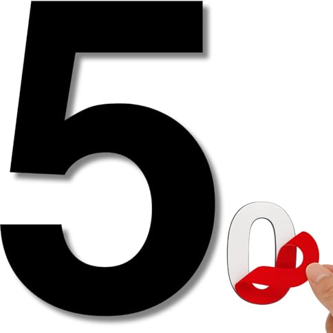 LEIASA | Numero Adesivo da Casa - 150 mm - Acciaio Inossidabile 304 - N° 5 - Numero per Appartamento/Hotel - Numerazione Porte - Numero Civico - Per Esterno e Interno - Numero 5 (5, 150 mm)