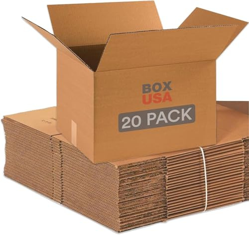 BOX USA Moving Boxes 18L x 14W x 12H (20-Pack) Medium - Corrugated Cardboard Box for Shipping, Mailing, Packing, Packaging and Storage