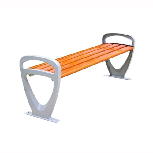 YHxFlux Gartenbank Orange Park Outdoor-Bank, Aluminium-Stuhlbeine, die mehrere Personen ohne Rückenlehne abstützen Parkbank