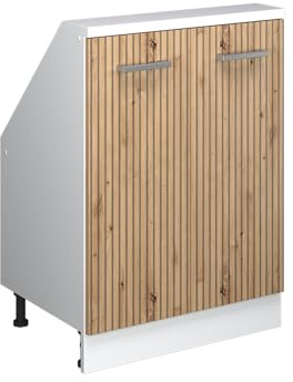 Vicco Küchenschrank für Dachschrägen R-Line, Artisan-Eiche, 60 cm | 2 Türen · Tiefe 46 cm · Höhenverstellbare Füße · 1 Einlegeboden · ✓ Frei kombinierbar