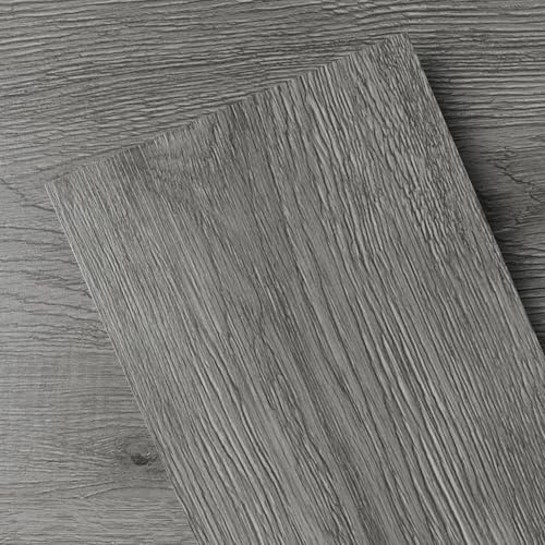 GreenFullHouse Peel and Stick Floor Tiles, Easy DIY Installation Self Adhesive Floor Planks, Vinyl Flooring for Living Room Kitchen Bathroom, 18 Pieces | 2.44㎡, 6 x 35 inches, Dark Grey