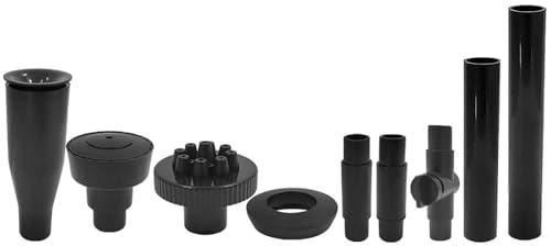 Garvee Kit Complet de 9 Buses pour Pompe de Fontaine – Réglage précis des Jets d'eau – Accessoires Polyvalents pour Bassin de Jardin, étang et Aquarium – Compatible Pompe Submersible – Couleur : Noir
