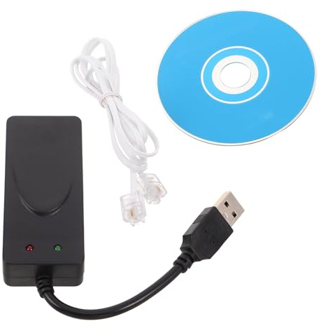 DOITOOL Modem Fax Externe USB Noir Double Port USB en Abs, Compatibilité Améliorée pour Ordinateurs et Machines Fax en Environnements Professionnels
