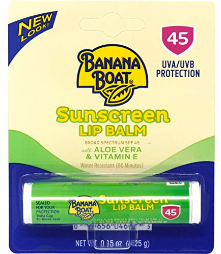 Banana Boat Aloe Vera with Vitamin E Sunscreen Lip Balm SPF 45