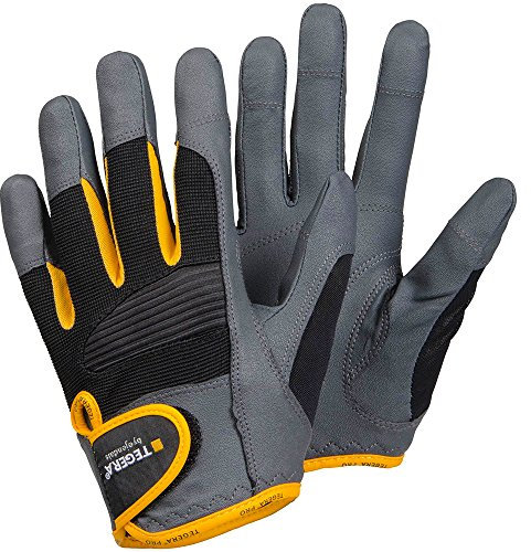 Ejendals Handschuh Tegera 9140 aus Synthetikleder, Größe 8, 1 Stück, grau/schwarz/gelb, 9140-8