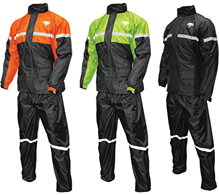 Nelson-Rigg Stormrider Rain Suit (Black/Orange, Large) by Nelson-Rigg