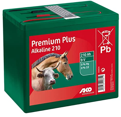 AKO Batterie alcaline 9 V 210 Ah alcaline Alimentation pour clôture de pâturage Tension constante Longue durée de Vie