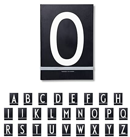 Design Letters Buchstaben Notizbuch A5 A-Z Schwarz | Nutzen Sie das unlinierte Notizbuch als Bullet Journal, 2024 Planer | Notizbuch A5 mit elastischem Verschlussband | 146 nummerierte Seiten