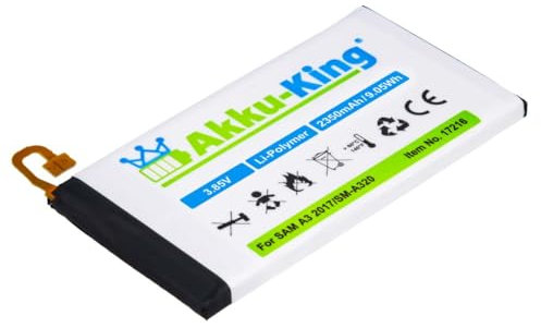 Akku-King Akku kompatibel mit Samsung EB-BA320ABE - Li-Polymer 2350mAh - für Galaxy A3 2017, A3 2017 4G, A3 2017 4G LTE, A3 2017 TD-LTE, SM-A320