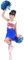 LOLANTA Mädchen rot & blau Cheerleader Kostüm befestigen Pom Poms Socken, Kinder Cheer Outfit Karneval Kostüm, Blau, 11-12 Jahre, 160
