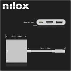 Nilox NLX-TC-HDMIUSBT - Mini Docking Station USB Type-C, ()