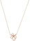 Amor Kette mit Anhänger 925 Sterling Silber Damen Halsschmuck, mit Zirkonia synth., 42+3 cm, Roséfarben, Blatt, Kommt in Schmuck Geschenk Box, 2023910