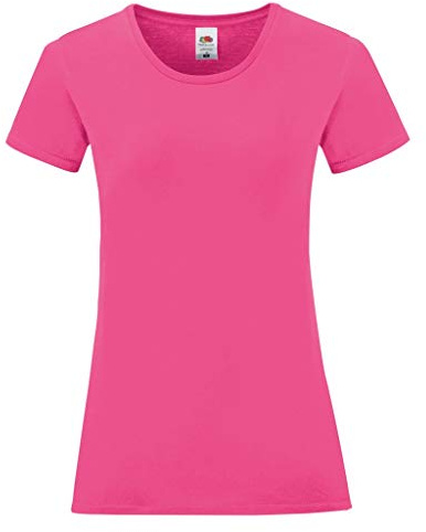 Fruit of the Loom Womens/Ladies Iconic T-Shirt (XL) (Fuchsia Pink)