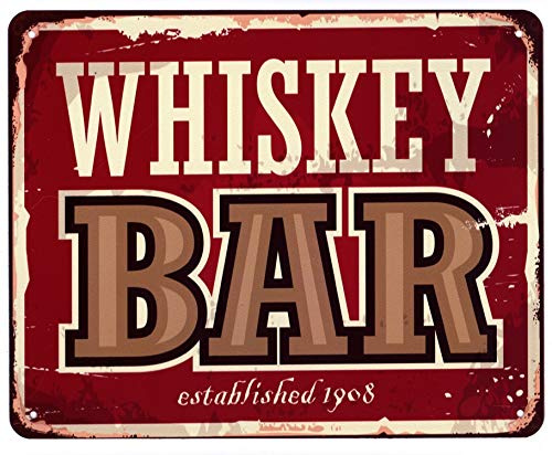 Blechschild Whiskey BAR Whisky 20 x 25 cm Deko Schild mit Aufdruck Aufschrift