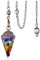 JSDDE Schmuck Harz Edelstein Pendel Farbverlauf Heilsteine Vintage Blume wire wrap Pendulum Pendel Anhänger mit Kette für Reiki Heilung Dowsing Scrying Balance Armband (Chakra)