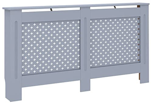 vidaXL Heizkörperverkleidung mit Wabenmuster Heizkörperabdeckung Heizungsverkleidung Heizung Heizkörper Abdeckung Anthrazit 152x19x81,5cm MDF