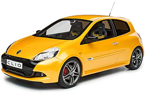 Renautl Clio 3 RS Phase 2 Sports Cup Gelb Modell 2005-2014 Version 2009-2014 Nr 350 1/18 Otto Modell Auto mit individiuellem Wunschkennzeichen
