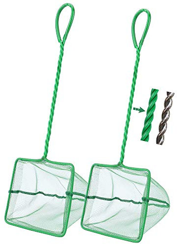 Filhome 2 Pcs Aquarium Fish Net, Fine Mesh Quick Catch Fish Net for Fish Tank (12.6cm) (5 inch)