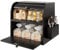 TQVAI Brotkasten Holz, Bambus Brotbehälter mit 2 Etagen Brotaufbewahrung, Bread Box mit Rolldeckel mit Besteckaufbewahrung für Küchen Organizer, Schwarz