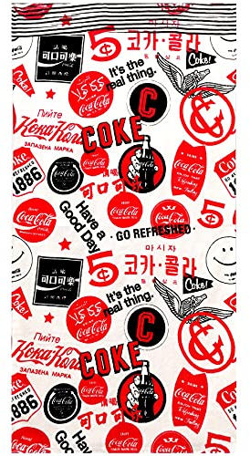 Coca Cola White Strandtuch aus Baumwoll-Frottee, 70 x 140 cm