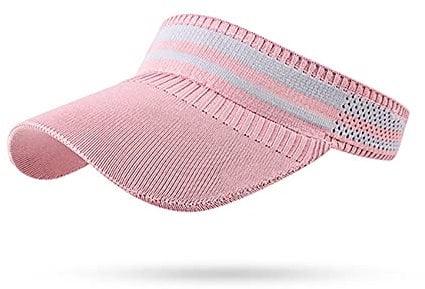 Bakicey Damen Sonnenschild Visor Sonnenhut mit großer Krempe Mode Damen Visor Cap Sonnenschutz Schweißabsorbierend Baseball Kappe Sommerhut für Outdoor Sport Strand Hut Golf Tennis 52-60cm (Rosa)