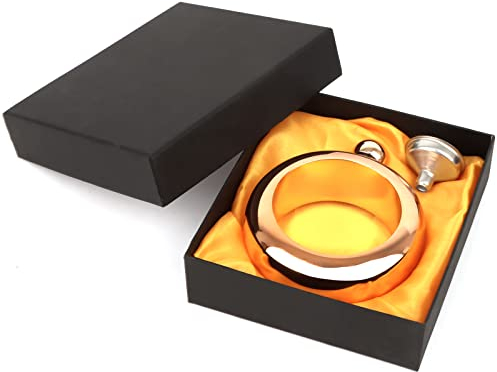 TopTie Pulsera Petacas de Alcohol Regalo para Mujeres con Embudo, 3.5 oz/100ml Petaca de Acero Inoxidable Brazalete Frasco, Oro Rosa