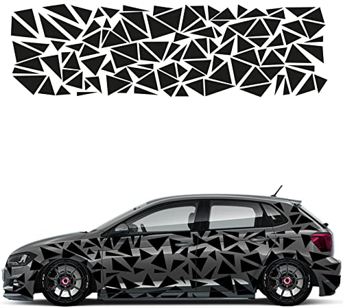 1A Style Sticker Auto Aufkleber Set 109 Teilig Rally Design Autodekor KFZ Seitenaufkleber Tuningset Camper Wohnwagen Premiumfolie (Schwarz)