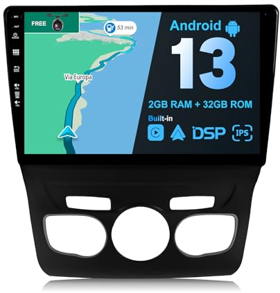 JOYX Android 14 Autoradio Passt für Citroen C4 C4L DS4 (2013-2017) - 2G+32G - Eingebaut Carplay/Android Auto - Kamera KOSTENLOS - 10.1 Zoll 2 Din - Unterstützen Lenkradsteuerung 4G WiFi DAB Fast-Boot
