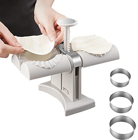 Automatic Dumpling Maker, Double Head Automatic Dumpling Maker, Ravioli Maker, Stainless Steel Kitchen Utensils, Kitchen Accessories, Ravioli Dumpling Maker