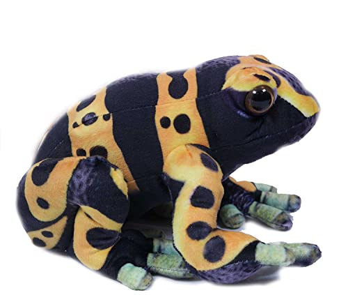PIA Plüschtier Frosch 24 cm, gelb schwarz, Frösche Stofftiere Plüschtier Kuscheltier Pfeilgiftfrosch