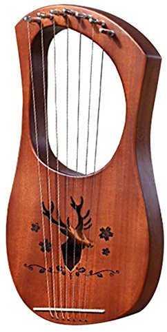 Lyre 7 cordes harpe acajou bois métal instruments à cordes