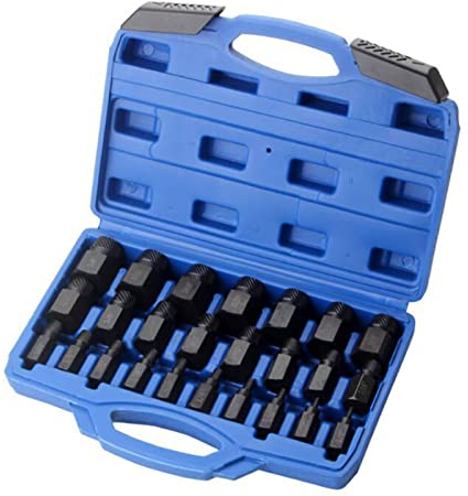 ohfruit 25-teiliges Schraubenausdreher-Set, Multi-Spline-Extraktor-Set, einfaches Ausziehen, Bolzenausdreher, Bolzenentferner zum Entfernen von gebrochenen Bolzen, Schrauben, Steckschrauben, 25 Stück