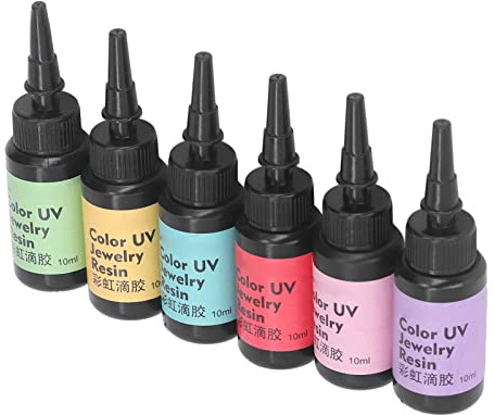 Jewellery UV Resin, 6 Stück UV Resin Lebendige Farben Zum Basteln (Set A (Chartreuse, Hellblau, Blasslila,)