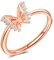 MicLee Damen Eheringe 925 Sterling Silber Schmetterling Ring Hochzeitsringe Verlobungsring Trauringe mit Weiß Zirkonia Partnerring Verstellbare Rosegold Geschenke für Valentinstag Weihnachten
