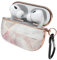 EAZY CASE - Schutzhülle für AirPods Pro 2 Hülle Pink Hard Case Stoßfest mit Karabiner geeignet als Schlüsselanhänger Antikratz Etui rutschfest Hardcase für Airpod Pro 2. Generation Rosé Marmor Design
