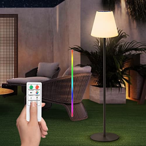 NiceBuy Solar Outdoor Stehlampe Kabellos,LED Akku Stehlampe Aussenbereich,Aufladbar Stehleuchte AußEn RGB Helligkeit,HöHenverstellbar Ip44 Wasserdichte FüR Garten Terrassen Deko Indoor