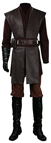Taeyue Anakiner Costume Men's Cosplay Outfits Set Halloween Carnival Party Suit Adult Brown, S
